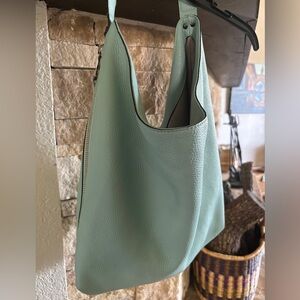 Rebecca Minkoff Seafoam Green Hobo Leather Bag.  Great Spring/Summer Color!